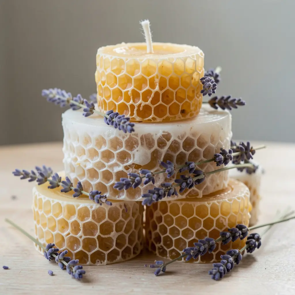 Handcrafted candles in workshop setting