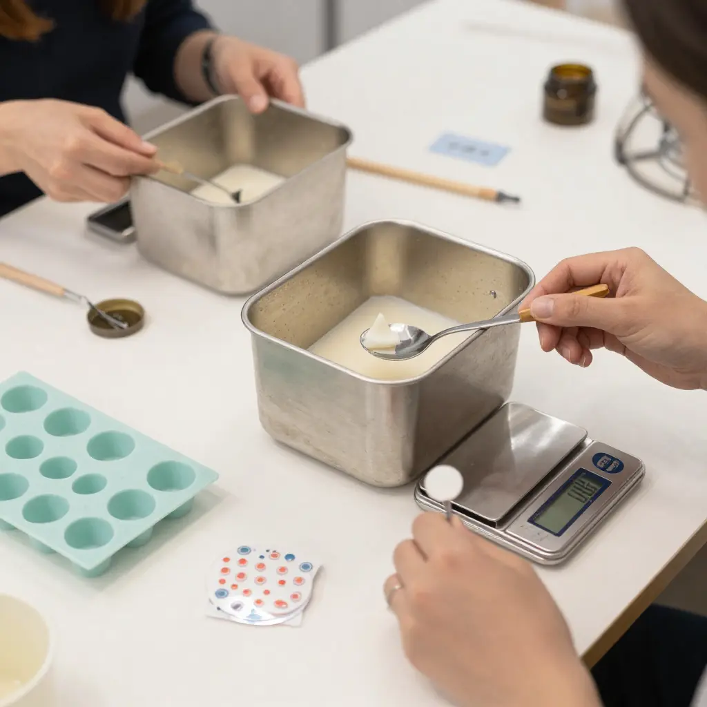 Soy candle making workshop materials