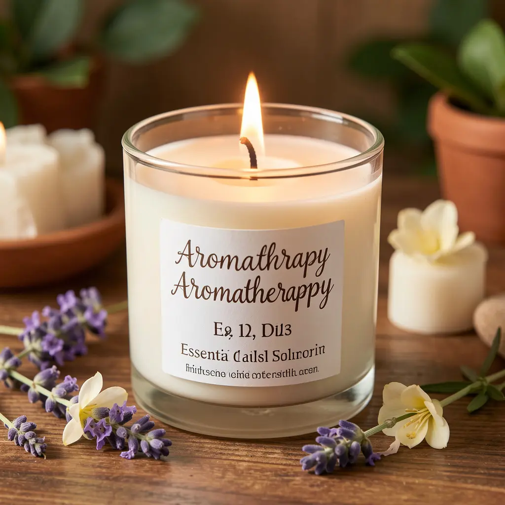 Aromatherapy candle with essential oils